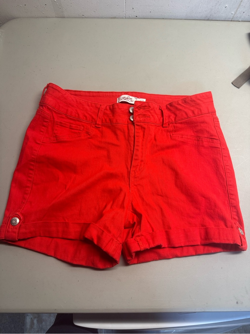 one 5 one Bright Red Cuffed Jean Shorts